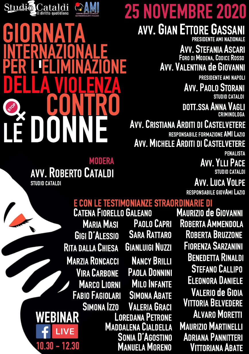 25 novembre 2020 Giornata Internazionale per l'Eliminazione della Violenza contro el Donne