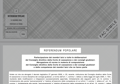 REFERENDUM 12 GIUGNO 2022: QUESITO N. 4